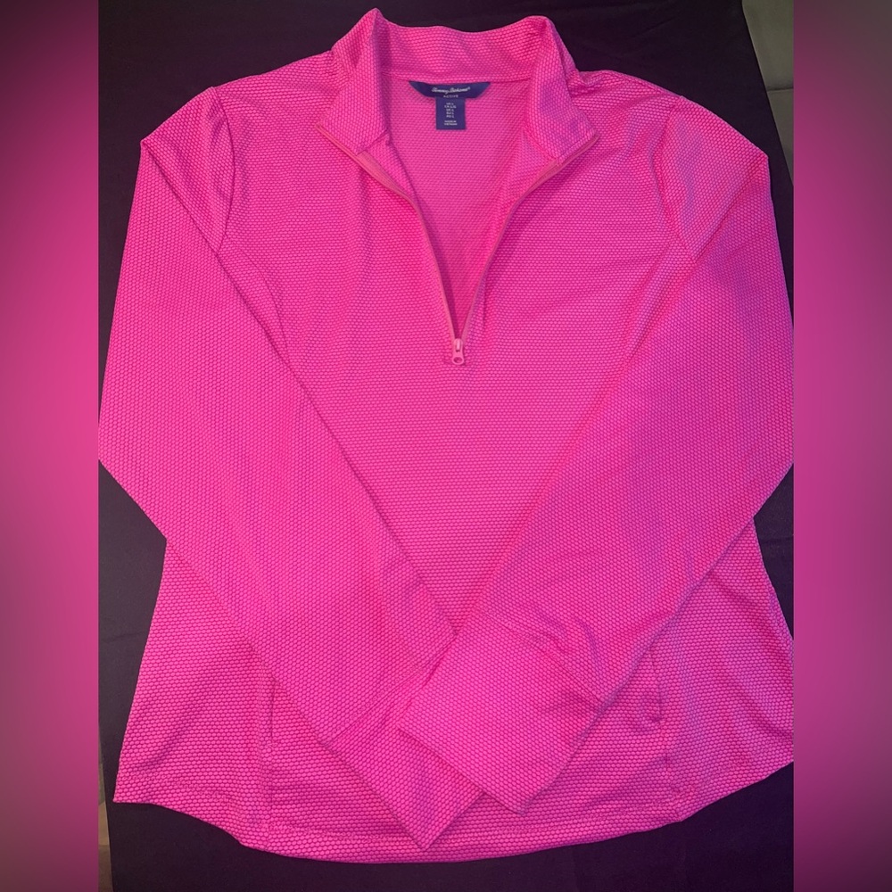 Tommy Bahama Pink Quarter-Zip Active Long sleeve Top